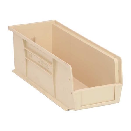 Hang & Stack Storage Bin, Polypropylene, Ivory, 5 in H, 5 1/2 in W, 14 3/4 in L MPN:QUS234IV