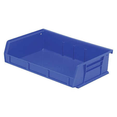 Hang & Stack Storage Bin, polypropylene, Blue, 3 in H, 11 in W, 7 3/8 in L MPN:QUS236BL