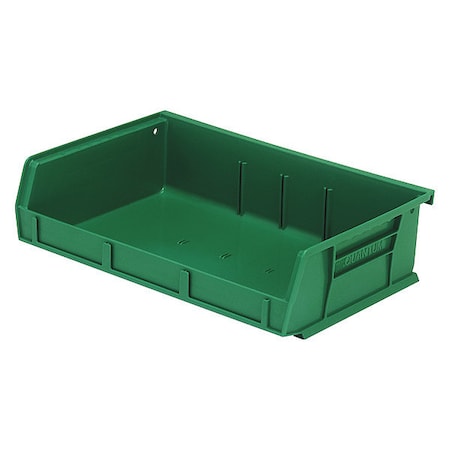 Hang & Stack Storage Bin, polypropylene, Green, 3 in H, 11 in W, 7 3/8 in L MPN:QUS236GN