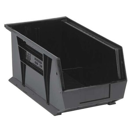Hang & Stack Storage Bin, Polypropylene, Black, 7 in H, 8 1/4 in W, 14 3/4 in L MPN:QUS240BK