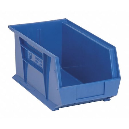 Hang & Stack Storage Bin, Polypropylene, Blue, 7 in H, 8 1/4 in W, 14 3/4 in L MPN:QUS240BL
