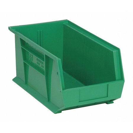 Hang & Stack Storage Bin, Polypropylene, Green, 7 in H, 8 1/4 in W, 14 3/4 in L MPN:QUS240GN