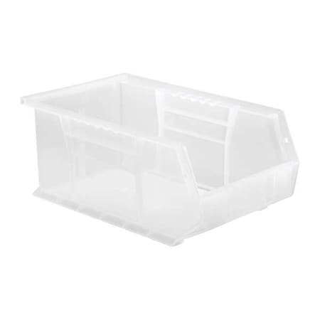 Hang & Stack Storage Bin, Polypropylene, Clear, 6 in H, 8 1/4 in W, 13 5/8 in L MPN:QUS241CL