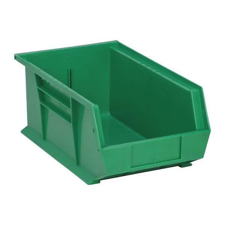 Hang & Stack Storage Bin, Polypropylene, Green, 6 in H, 8 1/4 in W, 13 5/8 in L MPN:QUS241GN