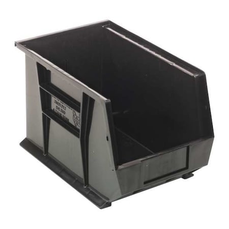 Hang & Stack Storage Bin, Polypropylene, Black, 8 in H, 8 1/4 in W, 13 5/8 in L MPN:QUS242BK