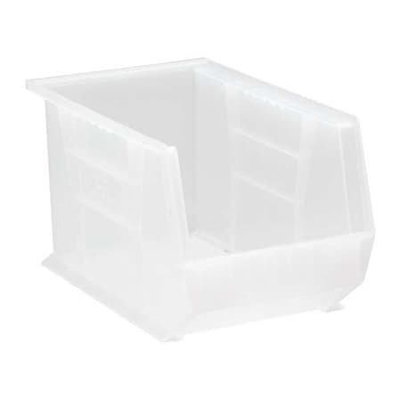 Hang & Stack Storage Bin, Polypropylene, Clear, 8 in H, 8 1/4 in W, 13 5/8 in L MPN:QUS242CL