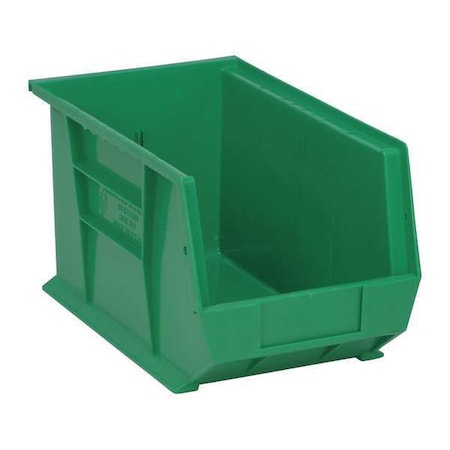 Hang & Stack Storage Bin, Polypropylene, Green, 8 in H, 8 1/4 in W, 13 5/8 in L MPN:QUS242GN
