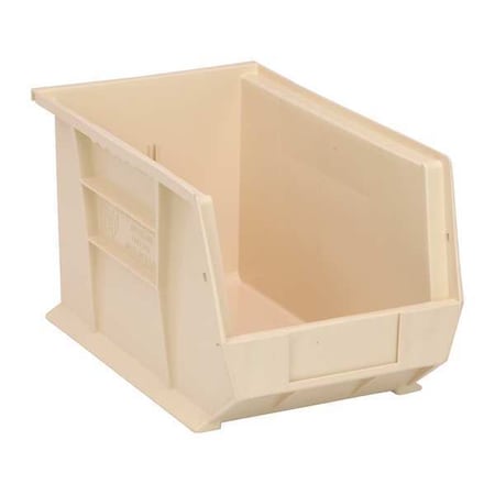 Hang & Stack Storage Bin, Polypropylene, Ivory, 8 in H, 8 1/4 in W, 13 5/8 in L MPN:QUS242IV