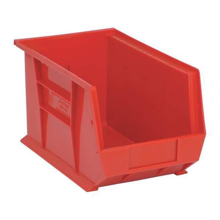 Hang & Stack Storage Bin, Polypropylene, Red, 8 in H, 8 1/4 in W, 13 5/8 in L MPN:QUS242RD