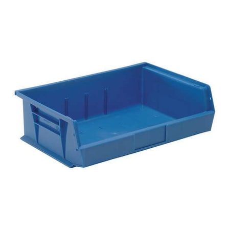 Hang & Stack Storage Bin, Polypropylene, Blue, 5 in H, 16 1/2 in W, 10 7/8 in L MPN:QUS245BL