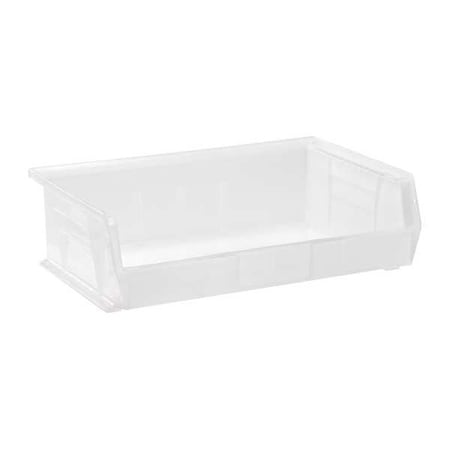 Hang & Stack Storage Bin, Polypropylene, Clear, 5 in H, 16 1/2 in W, 10 7/8 in L MPN:QUS245CL