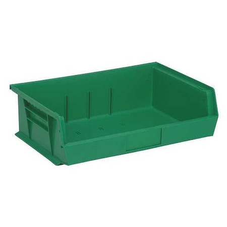Hang & Stack Storage Bin, Polypropylene, Green, 5 in H, 16 1/2 in W, 10 7/8 in L MPN:QUS245GN