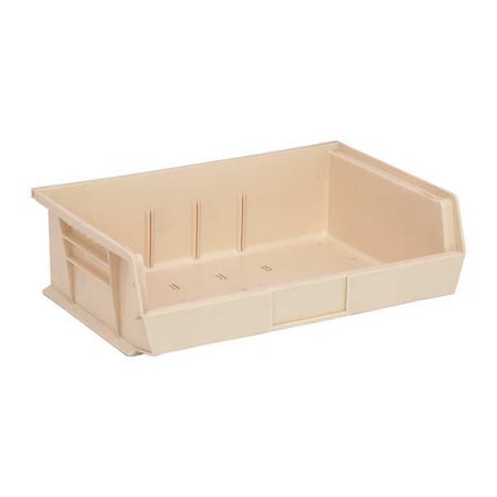Hang & Stack Storage Bin, Polypropylene, Ivory, 5 in H, 16 1/2 in W, 10 7/8 in L MPN:QUS245IV