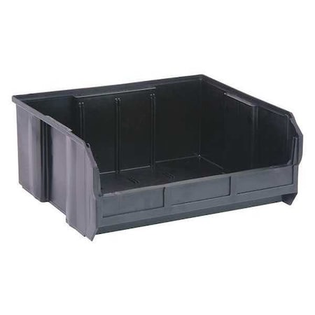 Hang & Stack Storage Bin, Polypropylene, Black, 7 in H, 16 1/2 in W, 14 3/4 in L MPN:QUS250BK