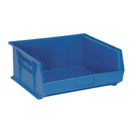 Hang & Stack Storage Bin, Polypropylene, Blue, 7 in H, 16 1/2 in W, 14 3/4 in L MPN:QUS250BL