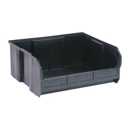 Hang & Stack Storage Bin, Polypropylene/Polyethylene, Black, 7 in H, 16 1/2 in W, 14 3/4 in L MPN:QUS250BR