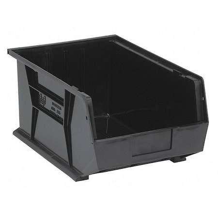 Hang & Stack Storage Bin, Polypropylene, Black, 8 in H, 11 in W, 16 in L MPN:QUS255BK
