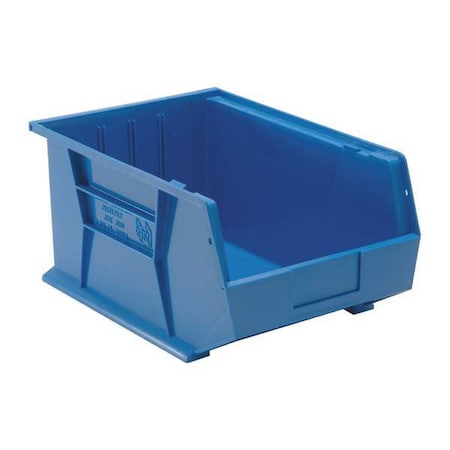 Hang & Stack Storage Bin, Polypropylene, Blue, 8 in H, 11 in W, 16 in L MPN:QUS255BL