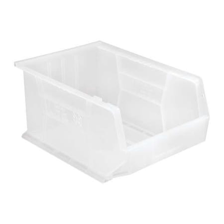 Hang & Stack Storage Bin, Polypropylene, Clear, 8 in H, 11 in W, 16 in L MPN:QUS255CL