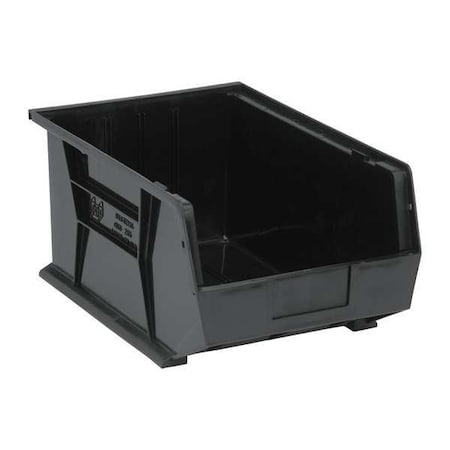 Hang & Stack Storage Bin, Polypropylene, Black, 8 in H, 11 in W, 16 in L MPN:QUS255CO