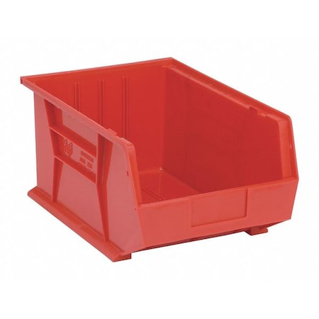 Hang & Stack Storage Bin, Polypropylene, Red, 8 in H, 11 in W, 16 in L MPN:QUS255RD