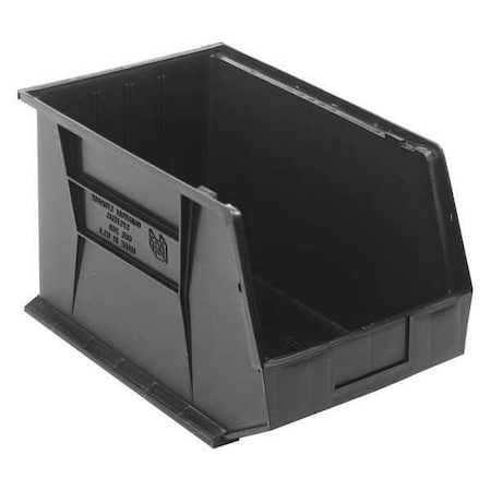 Hang & Stack Storage Bin, Polypropylene, Black, 10 in H, 11 in W, 18 in L MPN:QUS260BK