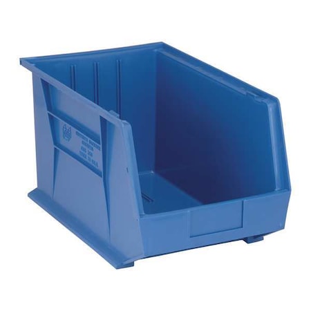 Hang & Stack Storage Bin, Polypropylene, Blue, 10 in H, 11 in W, 18 in L MPN:QUS260BL