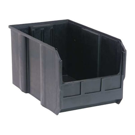 Hang & Stack Storage Bin, Polypropylene/Polyethylene, Black, 10 in H, 11 in W, 18 in L MPN:QUS260BR