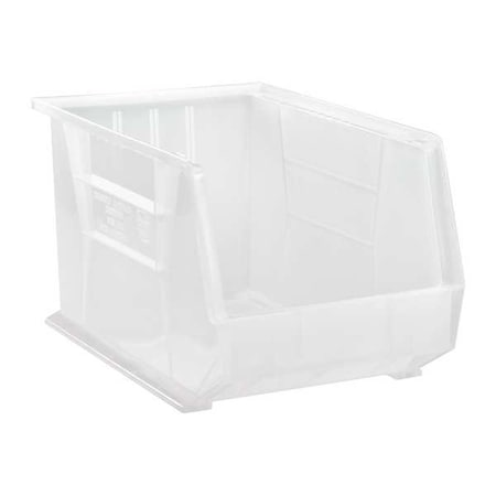 Hang & Stack Storage Bin, Polypropylene, Clear, 10 in H, 11 in W, 18 in L MPN:QUS260CL