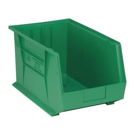 Hang & Stack Storage Bin, Polypropylene, Green, 10 in H, 11 in W, 18 in L MPN:QUS260GN