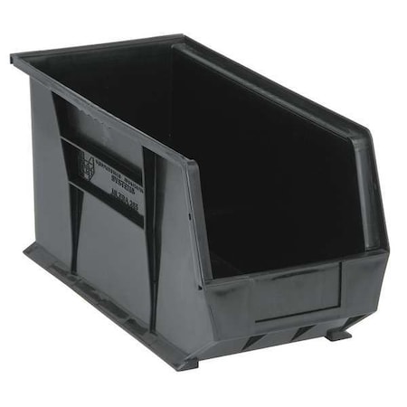 Hang & Stack Storage Bin, Polypropylene, Black, 9 in H, 8 1/4 in W, 18 in L MPN:QUS265BK