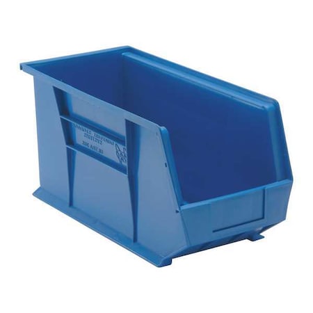Hang & Stack Storage Bin, Polypropylene, Blue, 9 in H, 8 1/4 in W, 18 in L MPN:QUS265BL