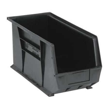 Hang & Stack Storage Bin, Polypropylene/Polyethylene, Black, 9 in H, 8 1/4 in W, 18 in L MPN:QUS265BR