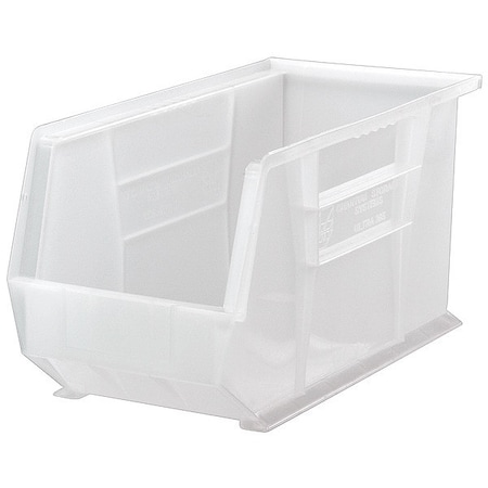 Hang & Stack Storage Bin, Polypropylene, Clear, 9 in H, 8 1/4 in W, 18 in L MPN:QUS265CL