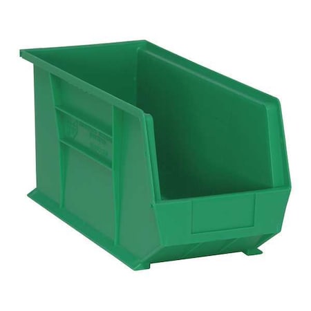Hang & Stack Storage Bin, Polypropylene, Green, 9 in H, 8 1/4 in W, 18 in L MPN:QUS265GN