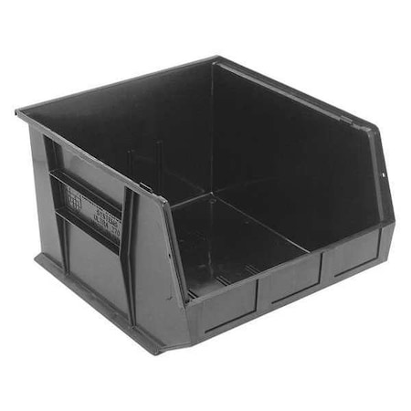 Hang & Stack Storage Bin, Polypropylene, Black, 11 in H, 16 1/2 in W, 18 in L MPN:QUS270BK