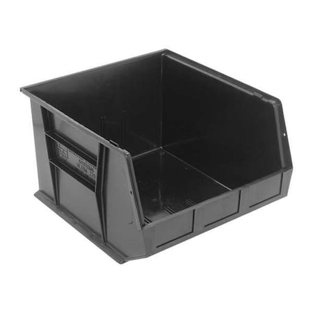 Hang & Stack Storage Bin, Polypropylene/Polyethylene, Black, 11 in H, 16 1/2 in W, 18 in L MPN:QUS270BR