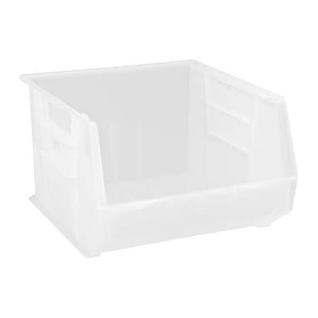 Hang & Stack Storage Bin, Polypropylene, Clear, 11 in H, 16 1/2 in W, 18 in L MPN:QUS270CL