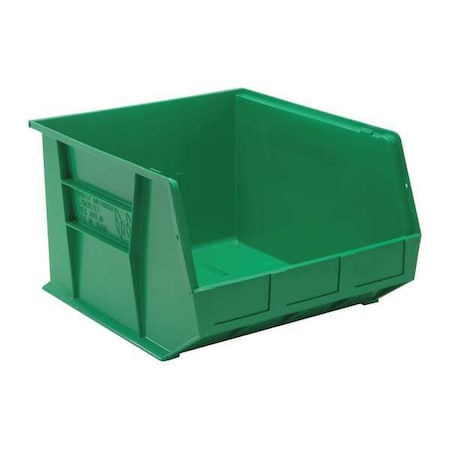 Hang & Stack Storage Bin, Polypropylene, Green, 11 in H, 16 1/2 in W, 18 in L MPN:QUS270GN