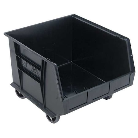 Mobile Storage Bin, Polypropylene, Black, 11 in H, 16 1/2 in W, 18 in L MPN:QUS275MOBBK