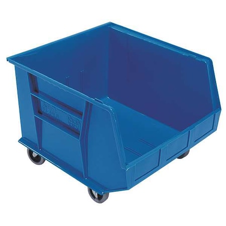 Mobile Storage Bin, Polypropylene, Blue, 11 in H, 16 1/2 in W, 18 in L MPN:QUS275MOBBL