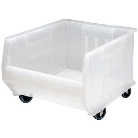 Mobile Storage Bin, Polypropylene, Clear, 11 in H, 16 1/2 in W, 23 7/8 in L MPN:QUS964MOBCL