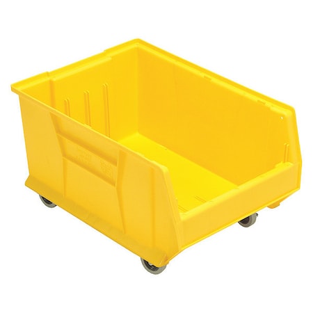 Mobile Storage Bin, polypropylene, Yellow, 11 in H, 16 1/2 in W, 23 7/8 in L MPN:QUS964MOBYL