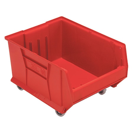 Mobile Storage Bin, polypropylene, Red, 12 in H, 18 1/4 in W, 23 7/8 in L MPN:QUS965MOBRD