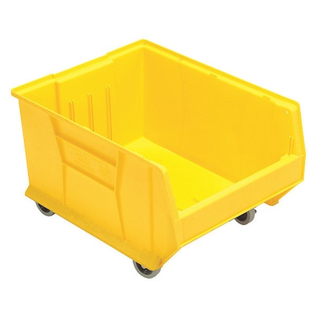 Mobile Storage Bin, Polypropylene, Yellow, 12 in H, 18 1/4 in W, 23 7/8 in L MPN:QUS965MOBYL