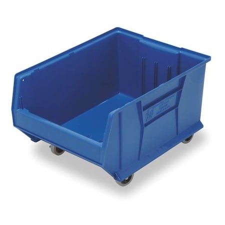 Mobile Storage Bin, Polypropylene/Polyethylene, Blue, 11 in H, 16 1/2 in W, 29 7/8 in L MPN:QUS984MOBBL