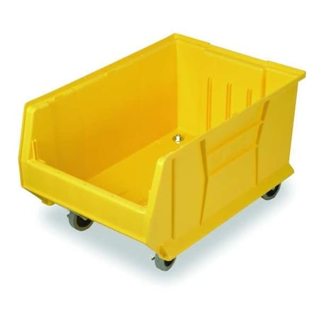 Mobile Storage Bin, Polypropylene/Polyethylene, Yellow, 11 in H, 16 1/2 in W, 29 7/8 in L MPN:QUS984MOBYL