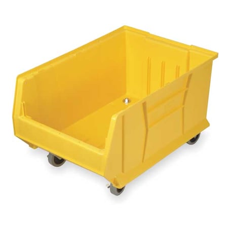 Mobile Storage Bin, Polypropylene/Polyethylene, Yellow, 12 in H, 18 1/4 in W, 29 7/8 in L MPN:QUS985MOBYL