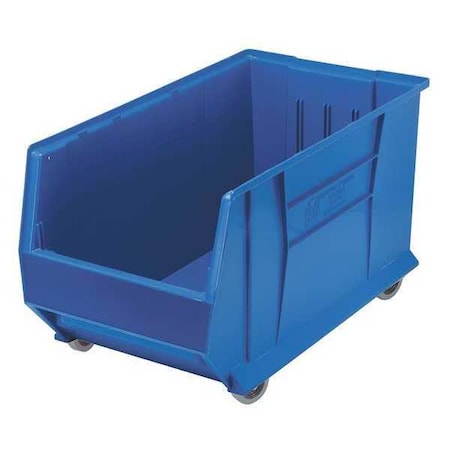 Mobile Storage Bin, Polypropylene/Polyethylene, Blue, 15 in H, 16 1/2 in W, 29 7/8 in L MPN:QUS986MOBBL