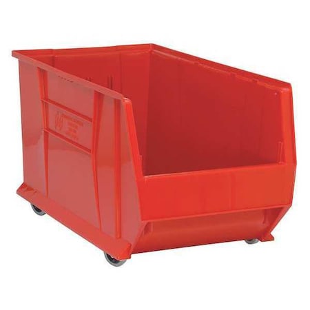Mobile Storage Bin, Polypropylene/Polyethylene, Red, 15 in H, 16 1/2 in W, 29 7/8 in L MPN:QUS986MOBRD